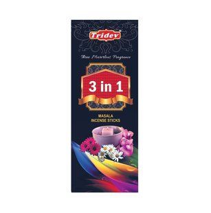 Благовония Tridev 3 in 1 Masala , запах три в одном масала 80г, индийские ароматические палочки для дома 2456459669 фото