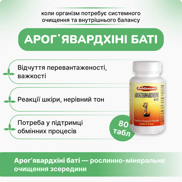 Арогьявардхини Бати Беднатх, 80 таблеток, Arogyawardhini Bati Baidyanath 1598385983 фото