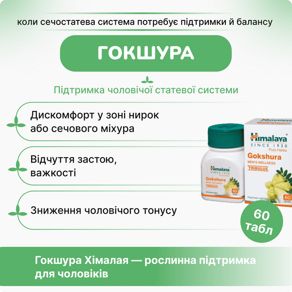 Гокшура Хималая,60 таблеток, тоник для почек, растворение камней, при простатите, для мужчин,Gokshura Himalaya 1606011817 фото