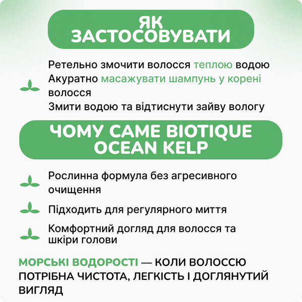 Біотик Шампунь морські водорості проти випадіння та для росту волосся, 190 мл, Biotique Ocean Kelp 2184036367 фото