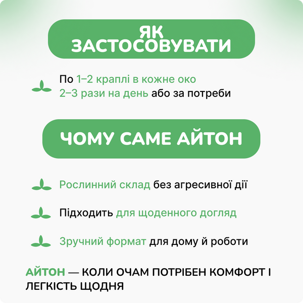 Айтон краплі для очей, 10 мл, підтримка здоров'я зору, Itone eye drops Dey`s Medical 2475633205 фото