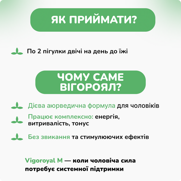 Вигороял М мужской, 10 таб, для мужского здоровья, укрепление эрекции, Vigoroyal M Maharishi Ayurveda 2192050611 фото