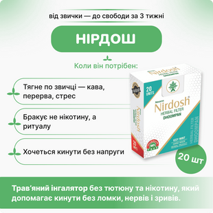 Травяной ингалятор Нирдош 20шт со вкусом холодной мяты 1956943326 фото
